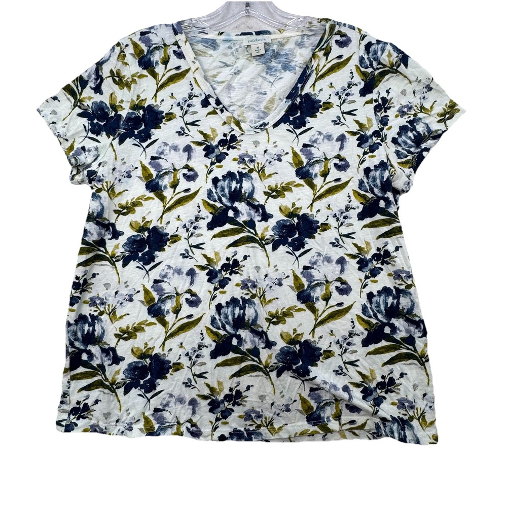Sundance Catalog Floral Print Boho Top Women's Medium Cotton Prairie‎ SS
